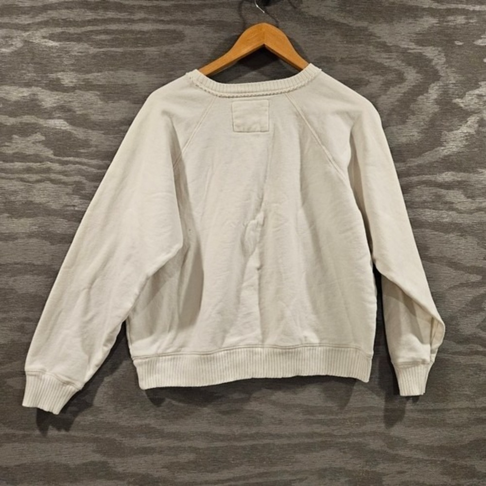 American Eagle Butterfly Graphic Raglan Sweatshirt Cream Womens Medium Relaxed - Picture 3 of 10